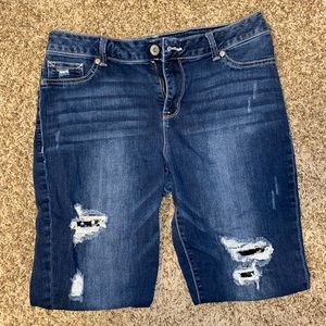 Maurice's jeans with holes with sequin patches